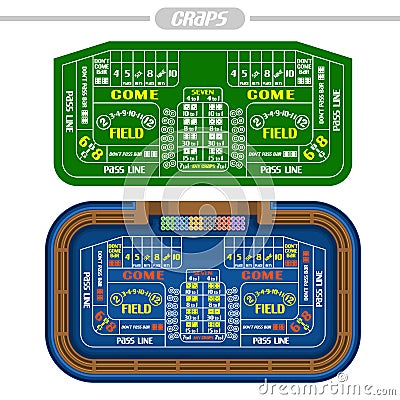 Vector image of Craps Table Vector Illustration
