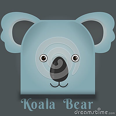 Vector image of a cute koala bear square style Stock Photo