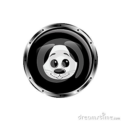 Vector image dog rocket porthole Vector Illustration