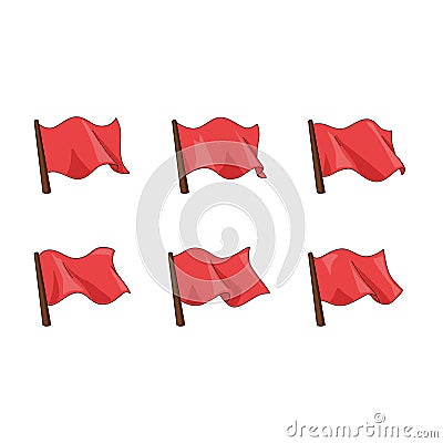 Animation of the flag for the design of games and applications. Vector Illustration