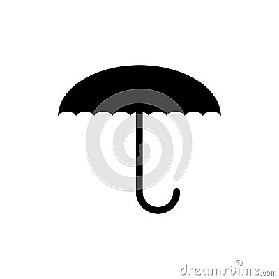 Vector image of flat, isolated, umbrella icons. Design a flat black umbrella icon Vector Illustration