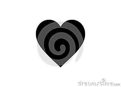 Vector image of a flat, linear black heart icon. Isolated heart on a white background Vector Illustration