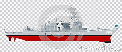 Vector image of an guards missile cruiser vector icon flat isolated Stock Photo