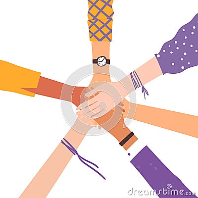 Vector image of hands shaking as friendship symbol. Vector Illustration