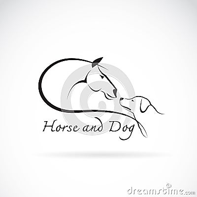 Vector image of horse and dog Vector Illustration