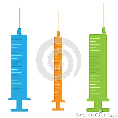 Vector image of a hypodermic syringe. Vector Illustration