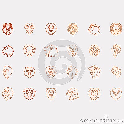 collection of lion logos Vector Illustration