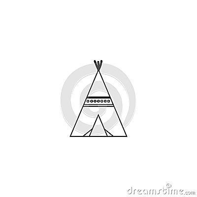 Vector image of an Indian dwelling. Wigwam. Icon Vector Illustration