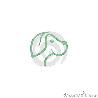 Vector image of a Labrador dog`s head on white background Vector Illustration