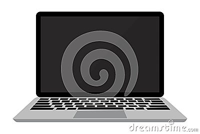 Vector image of a laptop with a black screen. Realistic flat notebook layout. Empty computer monitor Stock Photo