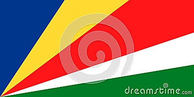 Vector image of the national flag of Republic of Seychelles. Vector Illustration