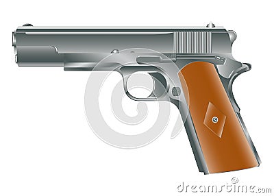 Vector image of personal pistol Vector Illustration