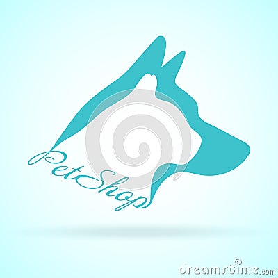 Vector Image Of Pets Design On Background. Petshop, Dog, Cat. Animal Logo Vector Illustration