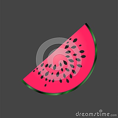 Vector image of a piece watermelon. Watermelon icon Vector Illustration