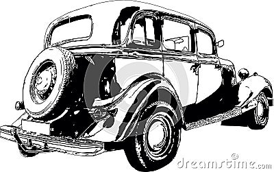 Vector image of retro car at the 40s of the 20th century Vector Illustration