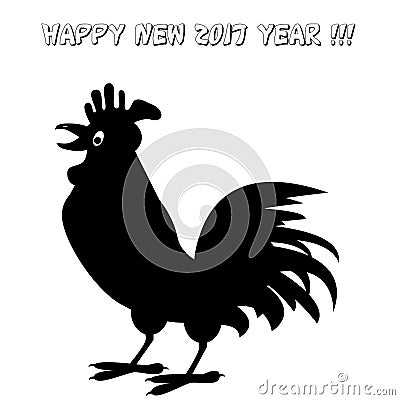 Vector image of rooster. Happy New 2017 Year concept. Chinese zodiac sign Vector Illustration