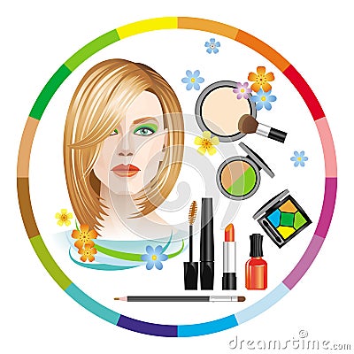 Image makeup and girls with a spring complexion appearance Stock Photo