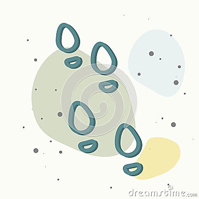 Vector image of shoes tracks, imprint of shoes on multicolored background Vector Illustration
