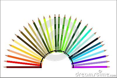 Semicircle Crayons - Color Game Vector Illustration