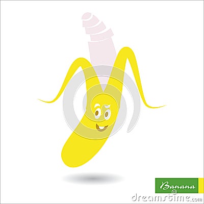 Vector image of sliced banana Vector Illustration