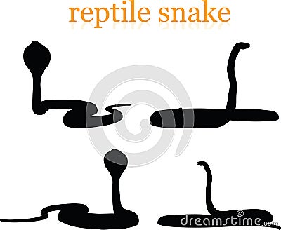 Vector Image - snake silhouette on white background Vector Illustration