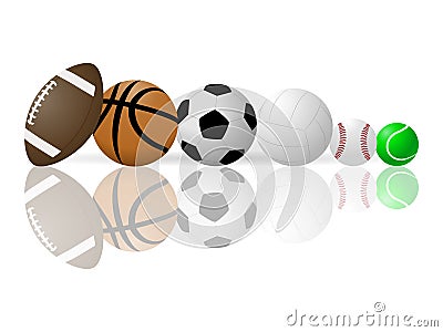 Vector image of sports balls. Vector Illustration