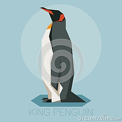 Flat King Penguin Vector Illustration