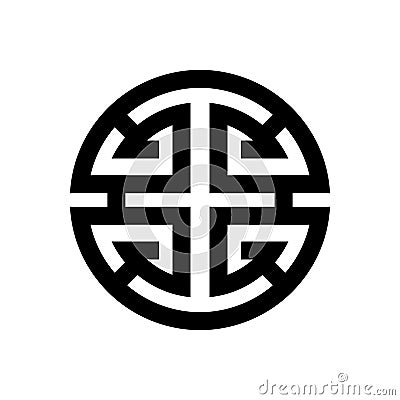 Vector image of the symbol of luck and happiness in Chinese and Feng Shui philosophy Stock Photo