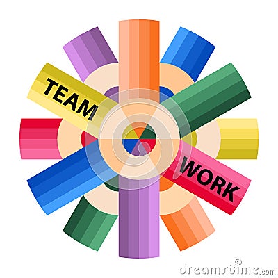 Vector image of teamwork. Teamwork concept, background, logo. Vector Illustration