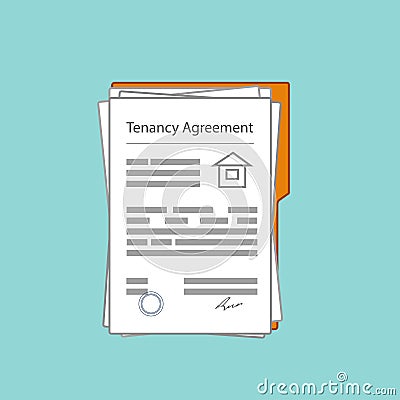 Vector image of tenancy agreement form. Vector Illustration