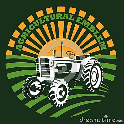 Vector image of tractor. Logo illustration. Vector Illustration