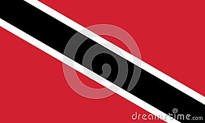 Vector image for Trinidad and Tobago flag. Based on the official and exact Trinidad and Tobago flag dimensions & colors Vector Illustration
