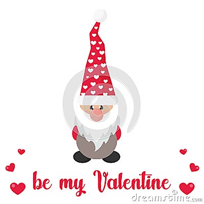 valentines dwarf vector with lovely balloon Vector Illustration