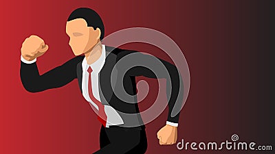 Vector image of a well-dressed male running close-up. blank background. Eps10 file Vector Illustration