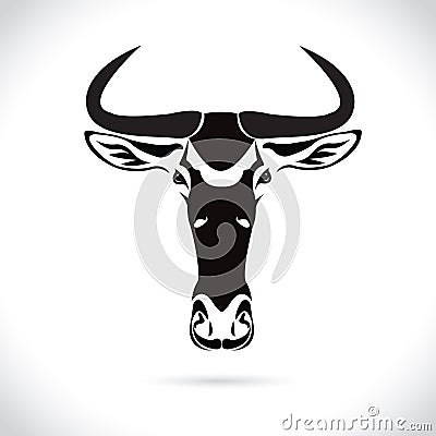 Vector image of an wildebeest head design on the white background Vector Illustration