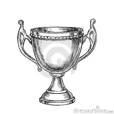 Vector image of winner trophy. Sketch of sport Vector Illustration