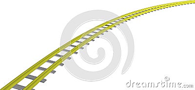 Vector image Yellow railway on white Stock Photo