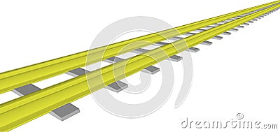 Vector image Yellow railway on white Stock Photo