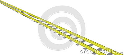 Vector image Yellow railway on white Stock Photo