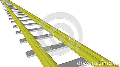 Vector image Yellow railway on white Stock Photo