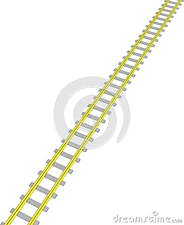 Vector image Yellow railway on white Stock Photo