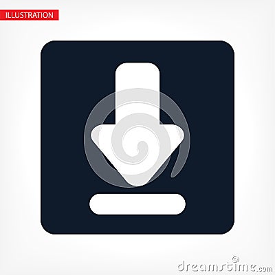 Download vector icon, install symbol. Download icon. Upload button. Load symbol. , simple flat vector illustration for web site or Stock Photo