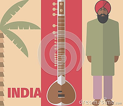 Vector Indian background. Indian poster Vector Illustration