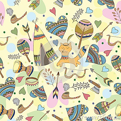 Vector Indian doodle pattern Vector Illustration