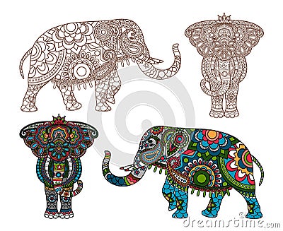 Vector Indian elephant Vector Illustration