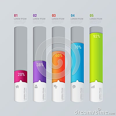 Vector indicator chart graphic infographics mockup template Vector Illustration