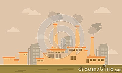 Vector industry cartoon bad environment theme Vector Illustration