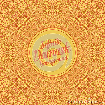 Vector infinite damask background. Vector Illustration