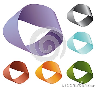 Vector infinite warp shape colored Cartoon Illustration