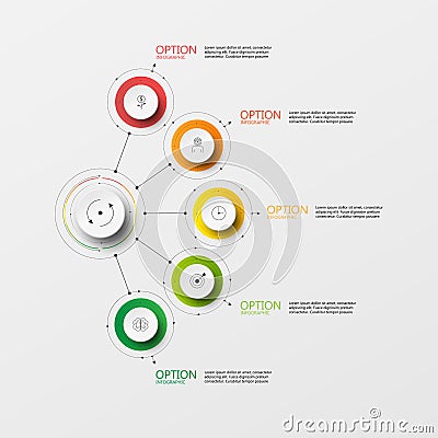 Vector Info-graphic circle paper step Vector Illustration